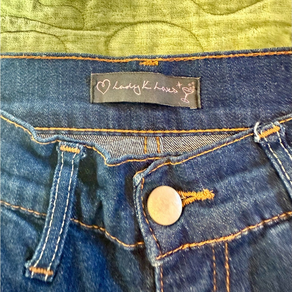 Women's Lady K Loves Vintage Reproduction Stretchy High Rise Blue Jeans Medium - Picture 3 of 6